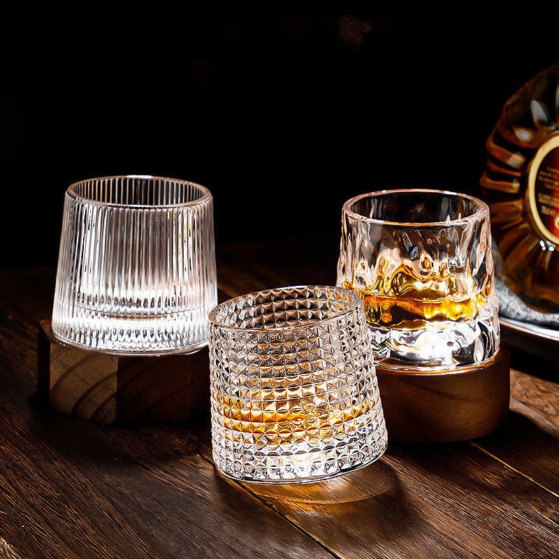 SPINSPIRIT Rotatable Whiskey Glass — Aerating Rounded Base