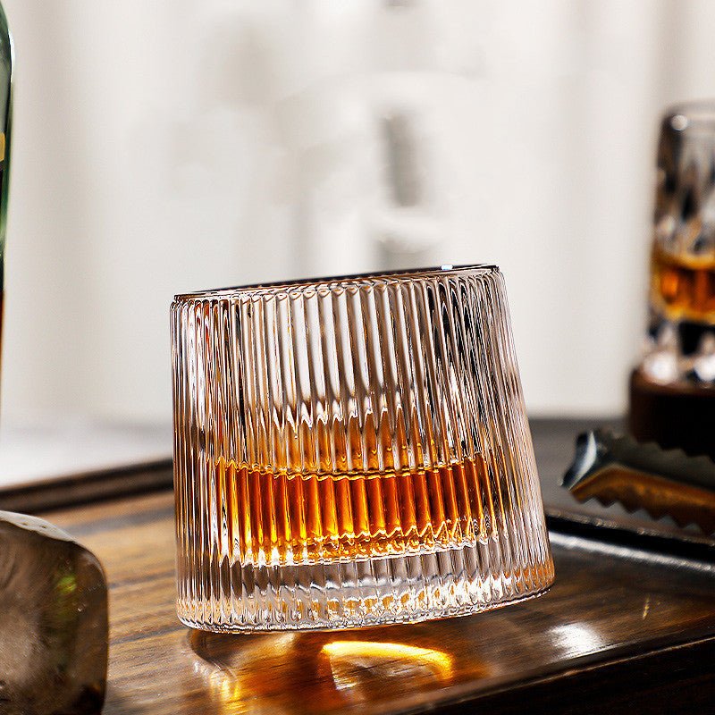 SPINSPIRIT Rotatable Whiskey Glass — Aerating Rounded Base