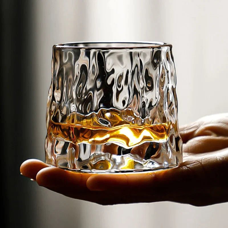 SPINSPIRIT Rotatable Whiskey Glass — Aerating Rounded Base