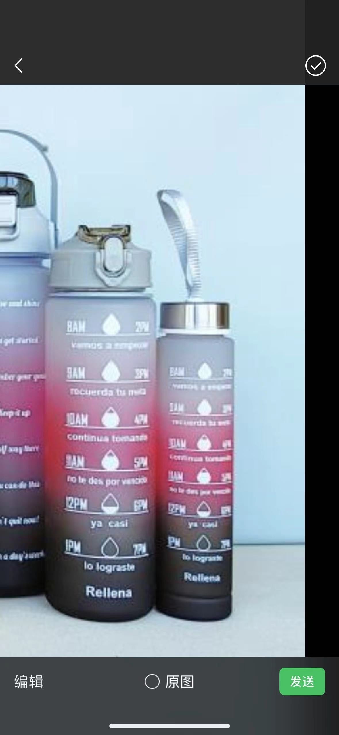 Frosted Sports Water Bottle - Motivational Time Markings, Push Button Flip Top