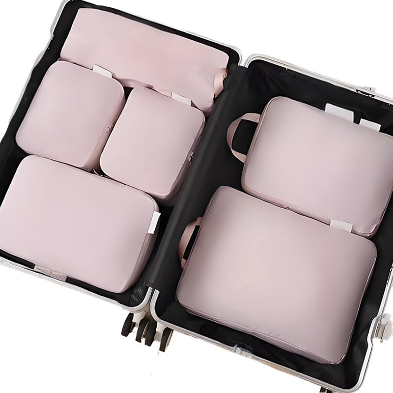 Set di 6 cubi da viaggio a compressione impilabili, organizzatori per valigia