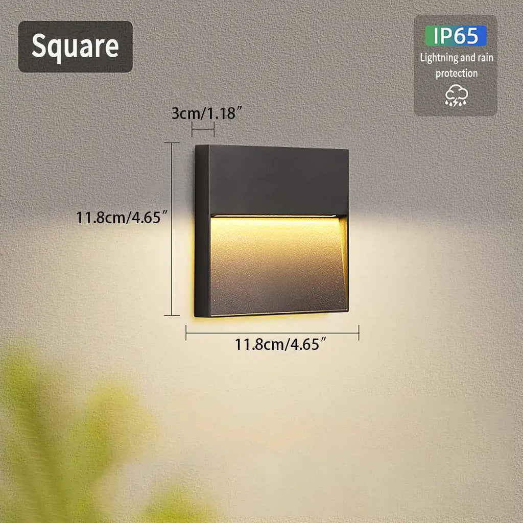 Outdoor Waterproof Wall Light, Round Or Square Frame