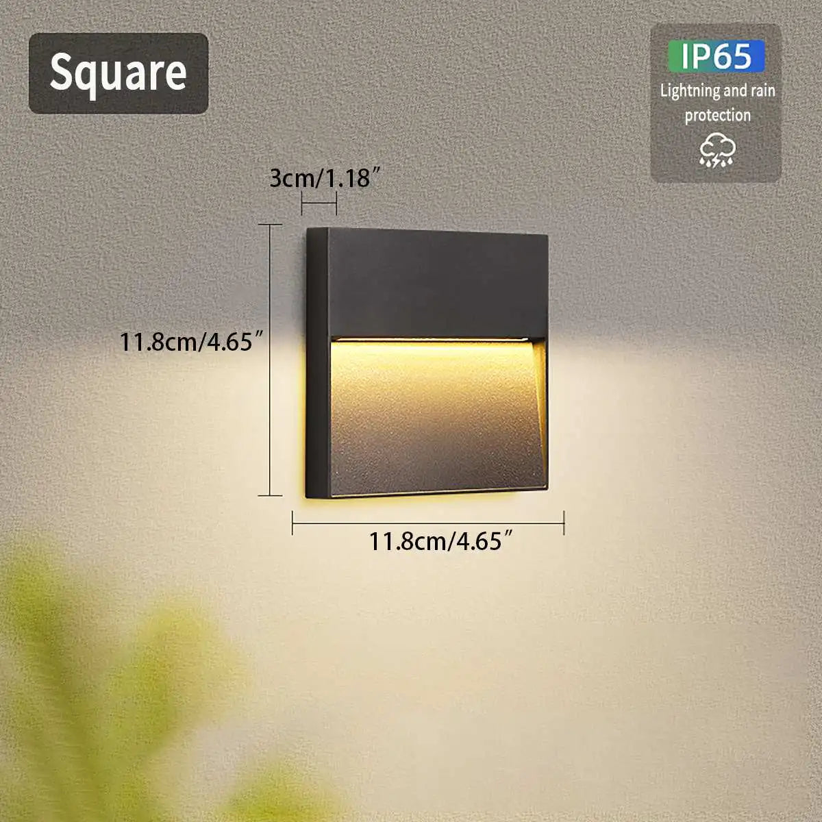 Outdoor Waterproof Wall Light, Round Or Square Frame