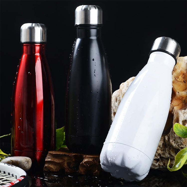 Double Wall Insulated Water Bottle - Stainless Steel, Leak Proof Screw Cap