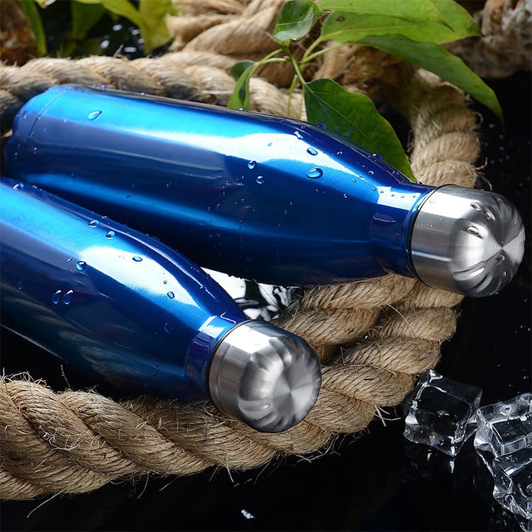 Double Wall Insulated Water Bottle - Stainless Steel, Leak Proof Screw Cap
