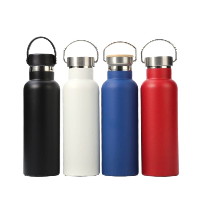 Double Wall Vacuum Insulated Stainless Steel Water Bottle Metal Loop Handle