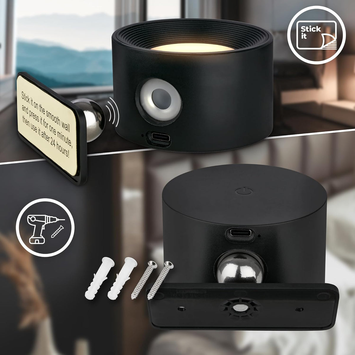 Foco LED com sensor - Solução de iluminação sem fios - FlexiGlow | ribuella