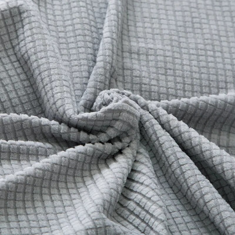 Elastic Cotton Waffle Knit Sofa Cover Sized For Three Seater Couches