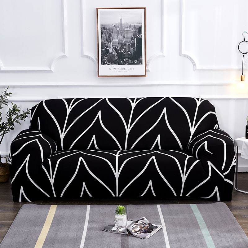 Stretch Sofa Elastic Slipcover Set Matching Pillowcases Textured Design