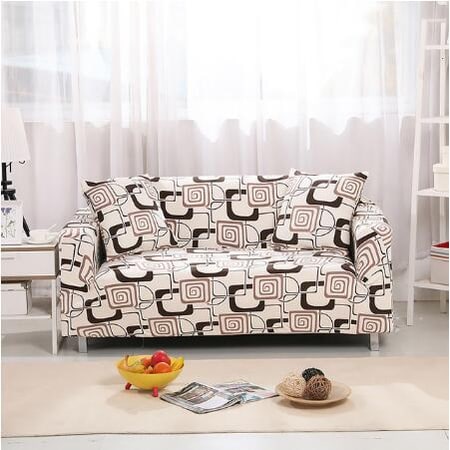 Stretch Sofa Elastic Slipcover Set Matching Pillowcases Textured Design