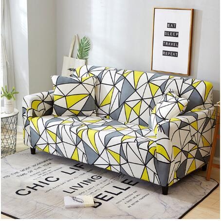 Stretch Sofa Elastic Slipcover Set Matching Pillowcases Textured Design