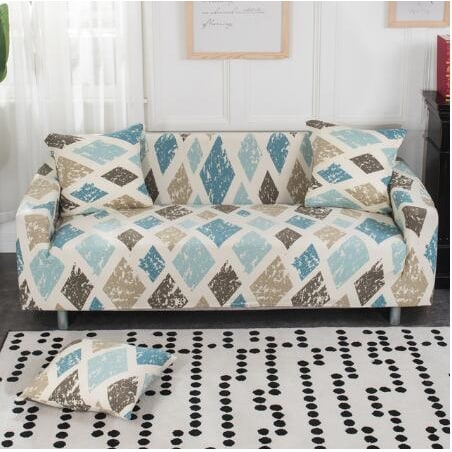 Stretch Sofa Elastic Slipcover Set Matching Pillowcases Textured Design
