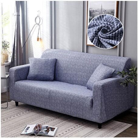 Stretch Sofa Elastic Slipcover Set Matching Pillowcases Textured Design