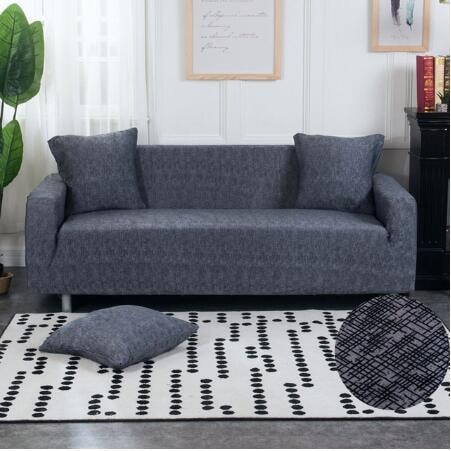 Stretch Sofa Elastic Slipcover Set Matching Pillowcases Textured Design