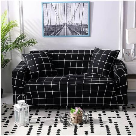 Stretch Sofa Elastic Slipcover Set Matching Pillowcases Textured Design