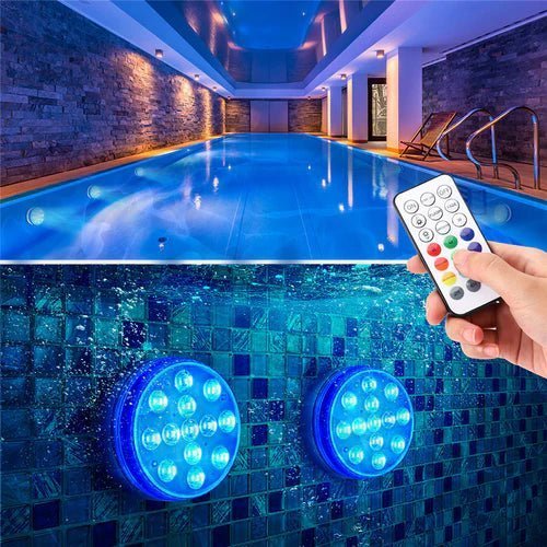 Wodoodporne lampki basenowe sterowane pilotem – 13 diod LED | ribuella