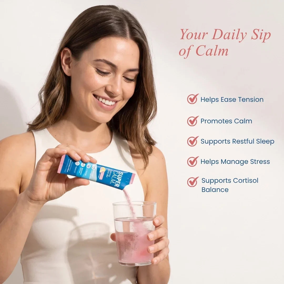 SuperCalm覆盆子柠檬水冲调饮，帮助平静专注与睡眠