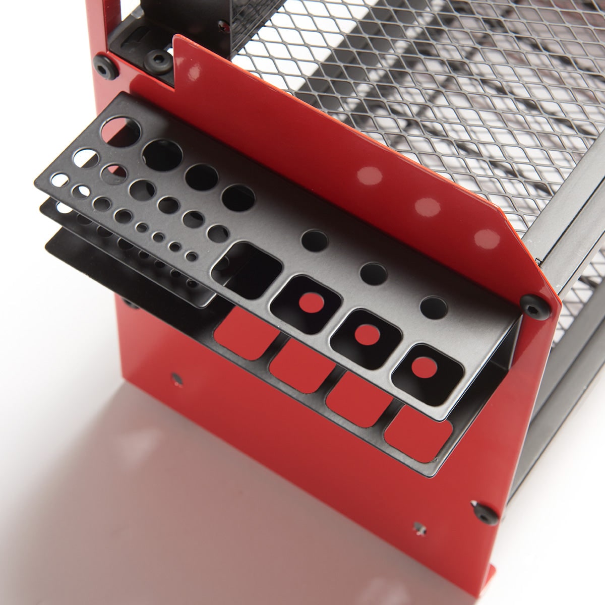 Surge Protected Eight Outlet Power Strip Wall Mounted Metal Tool Organizer Rack