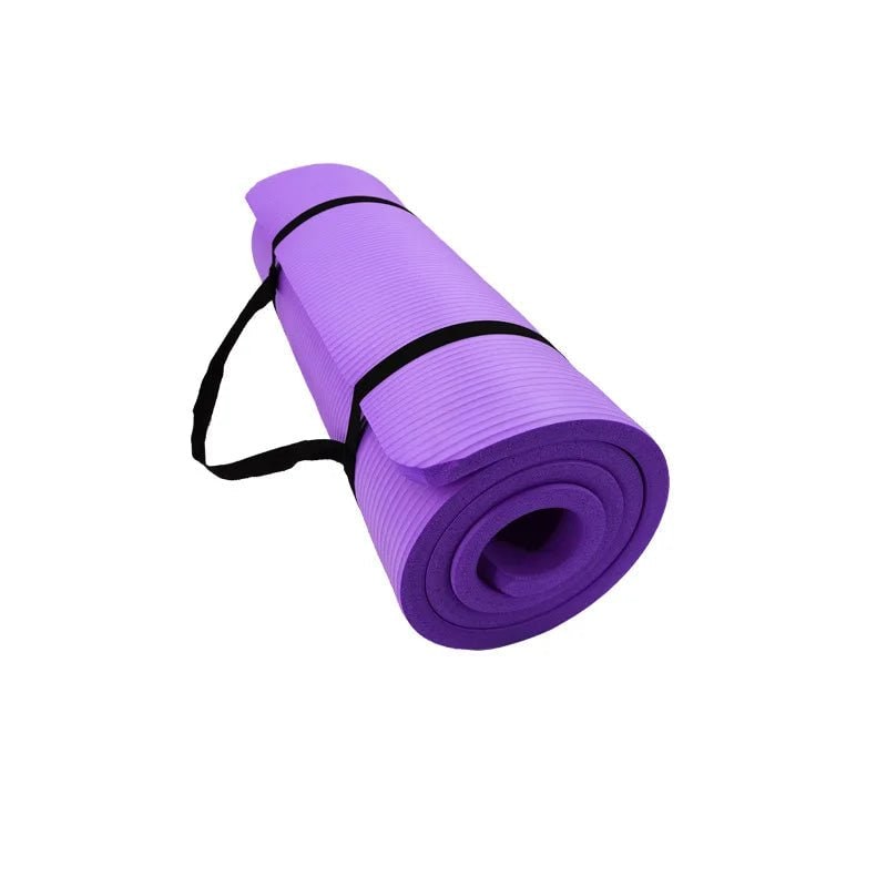 Thick Ribbed Foam Yoga Mat Non Slip Grip Portable Carry Strap