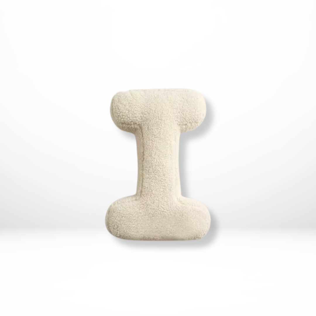 Personalized Alphabet Letter Throw Pillow - Sherpa Fabric, Plush Stuffed Cushion