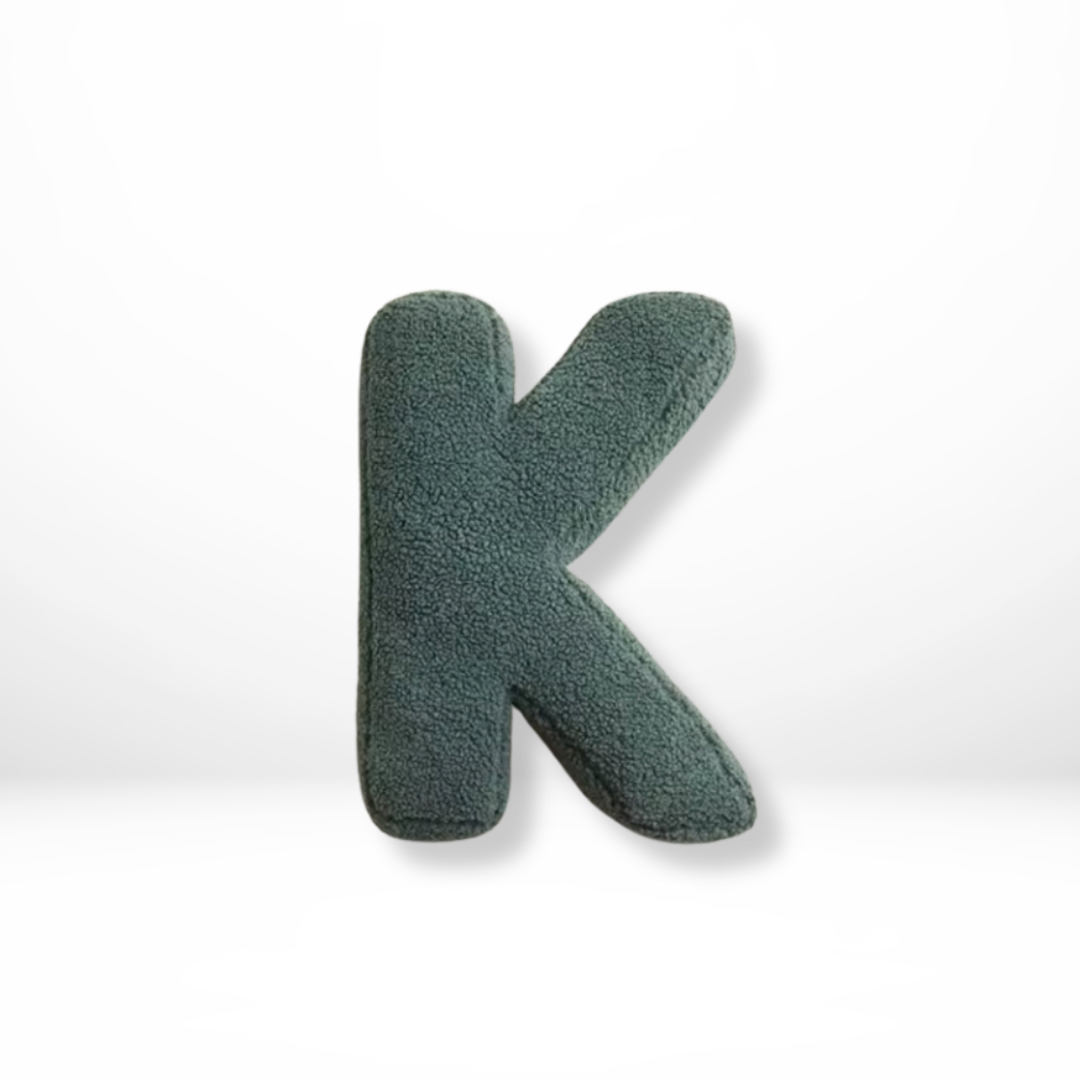 Personalized Alphabet Letter Throw Pillow - Sherpa Fabric, Plush Stuffed Cushion