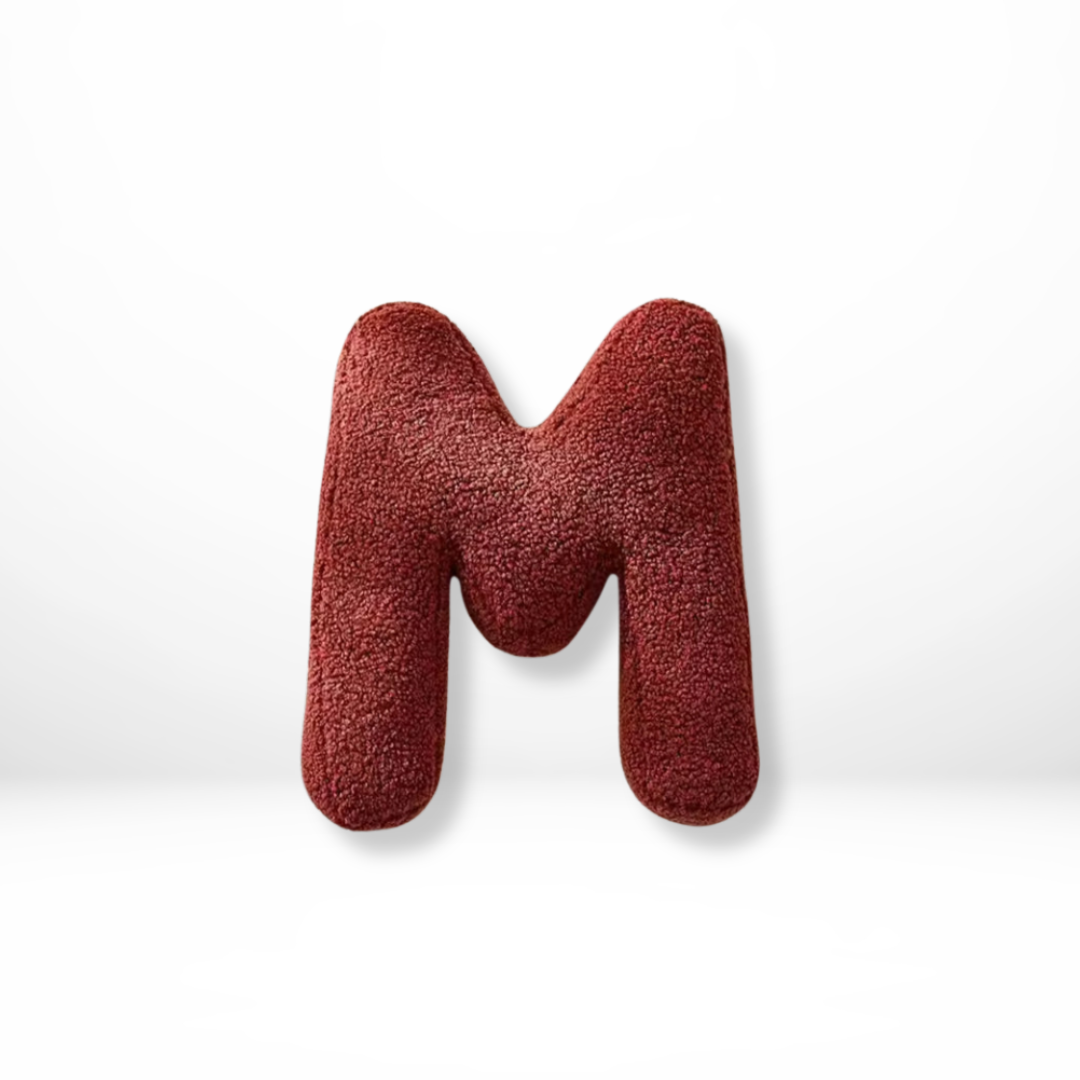 Personalized Alphabet Letter Throw Pillow - Sherpa Fabric, Plush Stuffed Cushion