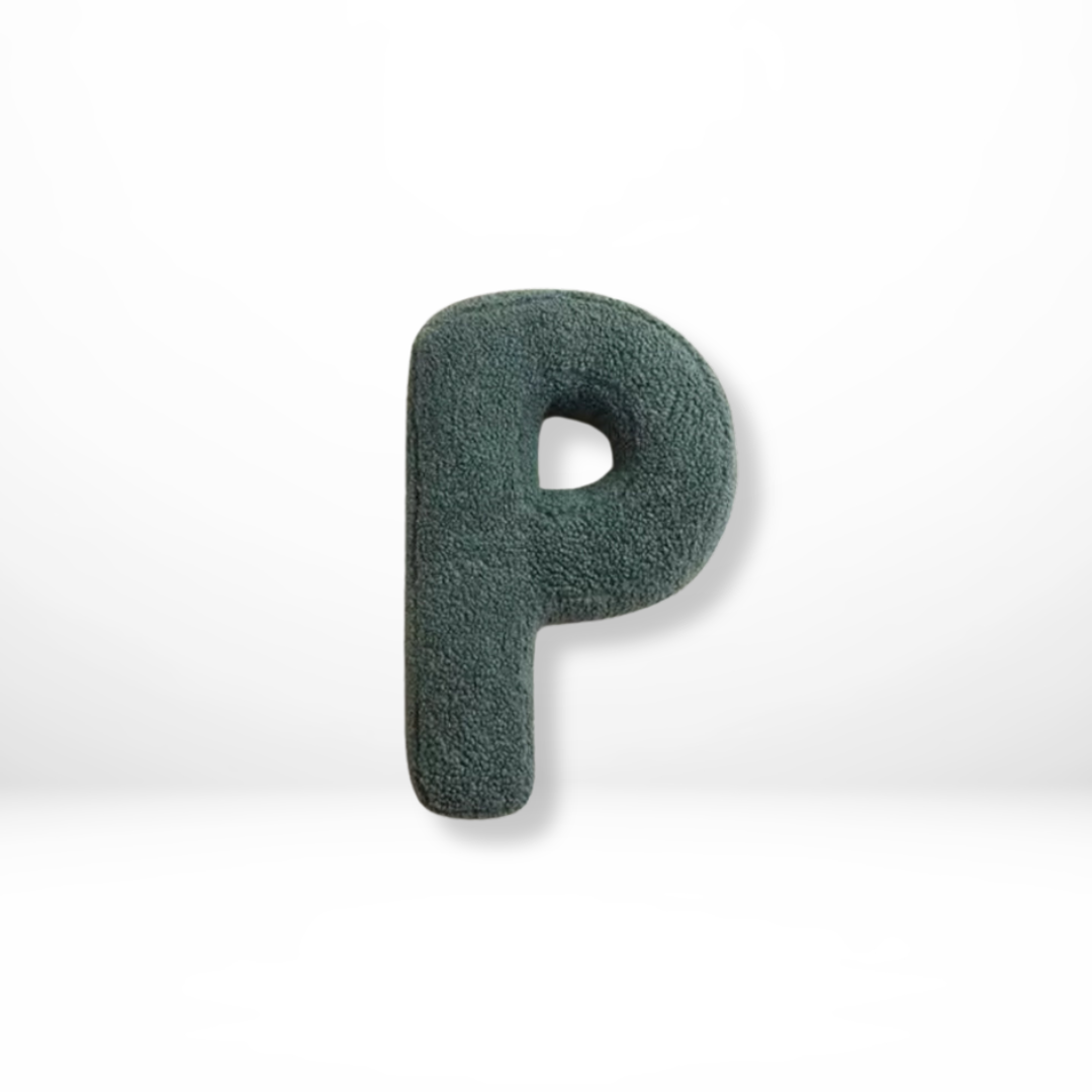 Personalized Alphabet Letter Throw Pillow - Sherpa Fabric, Plush Stuffed Cushion