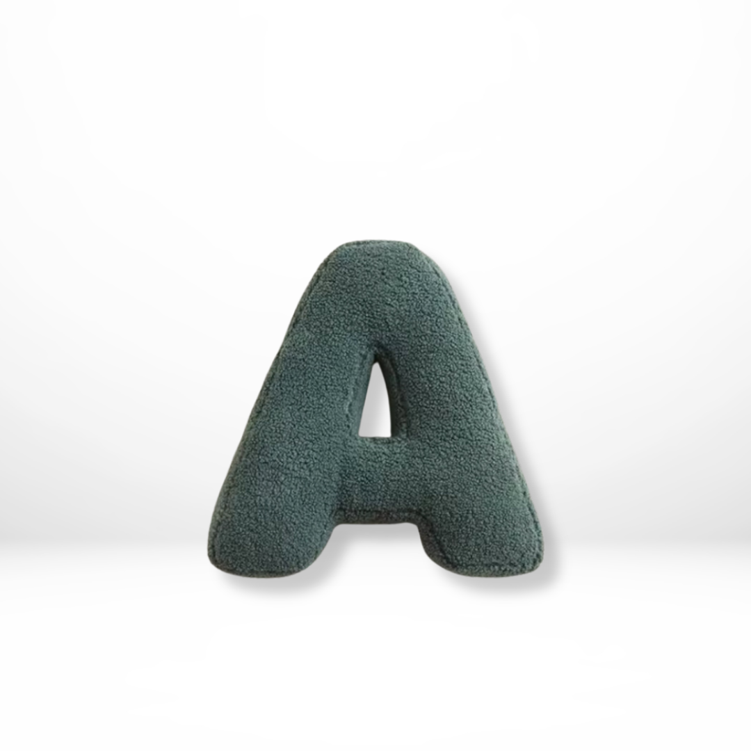 Personalized Alphabet Letter Throw Pillow - Sherpa Fabric, Plush Stuffed Cushion