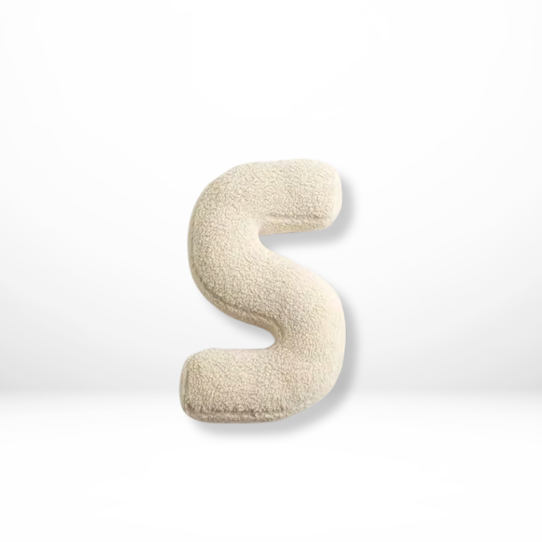 Personalized Alphabet Letter Throw Pillow - Sherpa Fabric, Plush Stuffed Cushion
