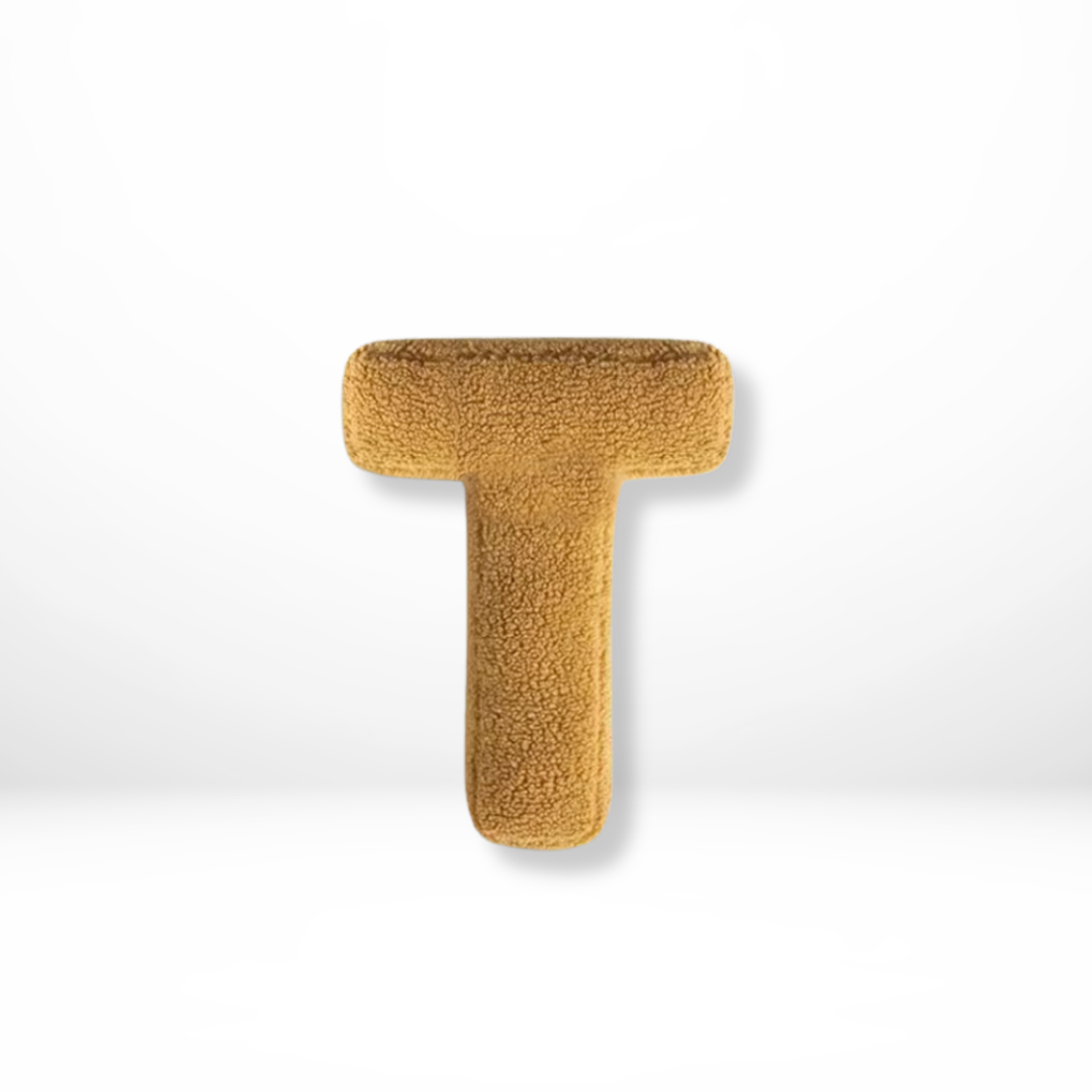 Personalized Alphabet Letter Throw Pillow - Sherpa Fabric, Plush Stuffed Cushion
