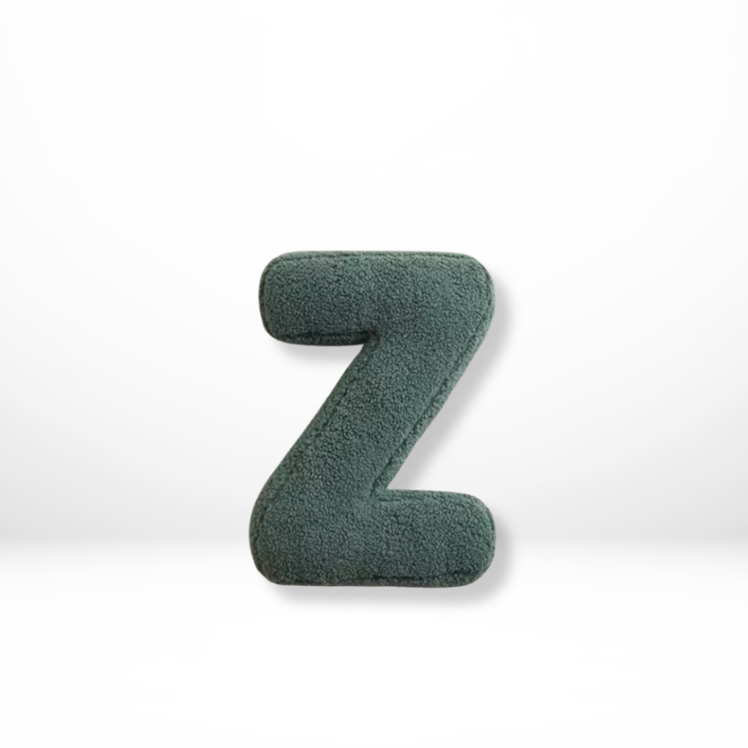 Personalized Alphabet Letter Throw Pillow - Sherpa Fabric, Plush Stuffed Cushion