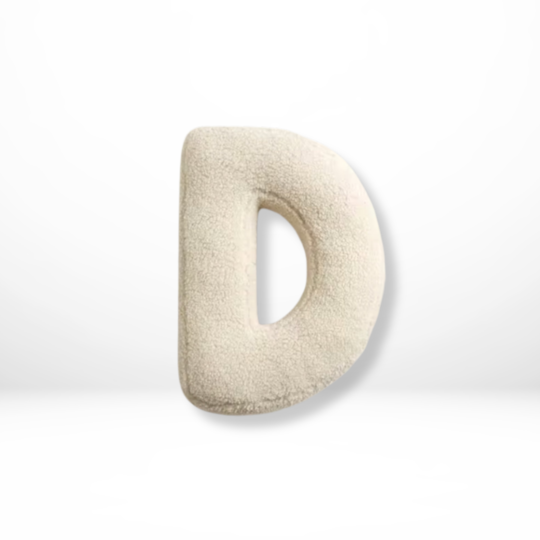 Personalized Alphabet Letter Throw Pillow - Sherpa Fabric, Plush Stuffed Cushion