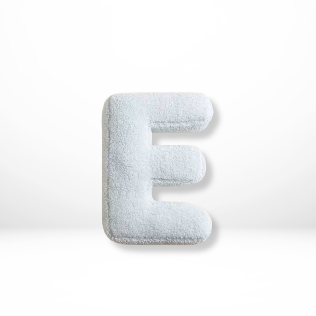 Personalized Alphabet Letter Throw Pillow - Sherpa Fabric, Plush Stuffed Cushion