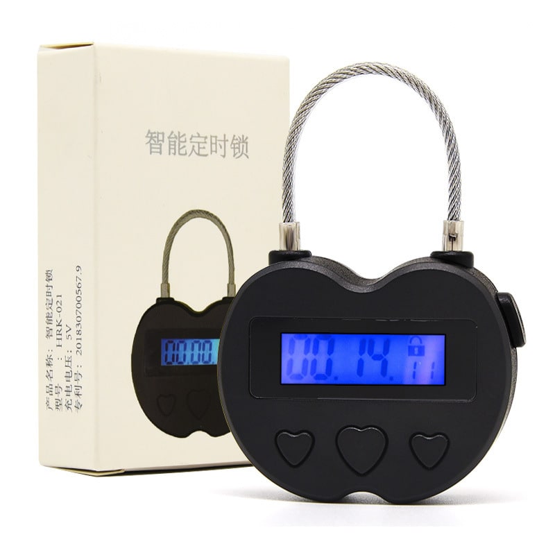 Digital Countdown Display Timer Padlock - Cable Shackle Lockable
