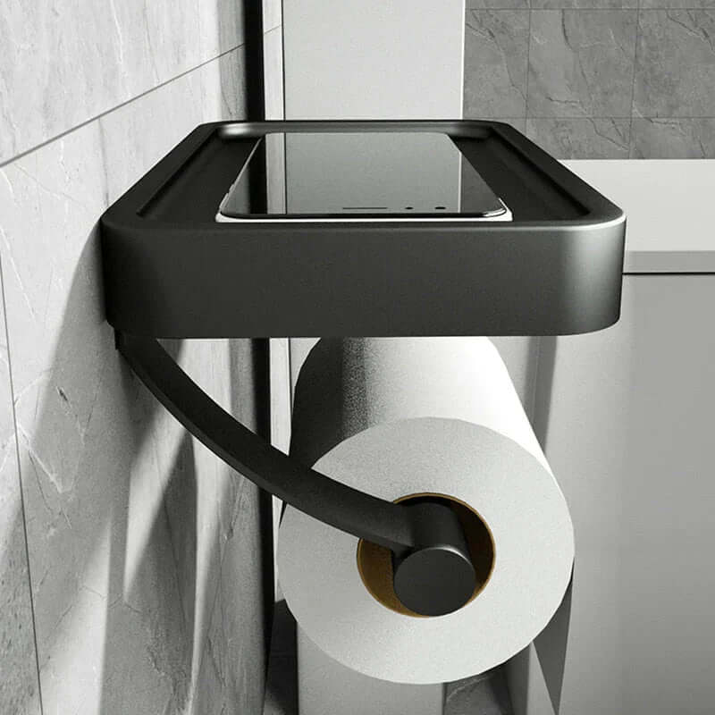 Portarrollos de papel higiénico de acero inoxidable con estante de almacenamiento | ribuella