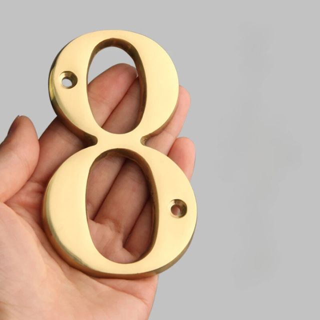 Solid Brass House Numbers — Classic Outdoor Address Digits