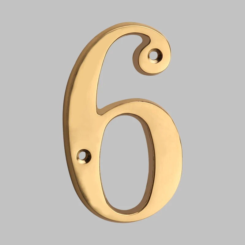 Solid Brass House Numbers — Classic Outdoor Address Digits