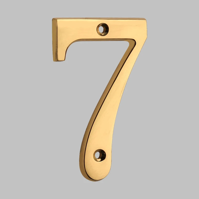 Solid Brass House Numbers — Classic Outdoor Address Digits