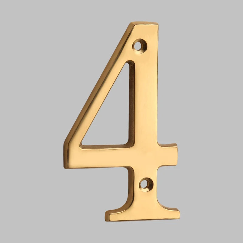 Solid Brass House Numbers — Classic Outdoor Address Digits