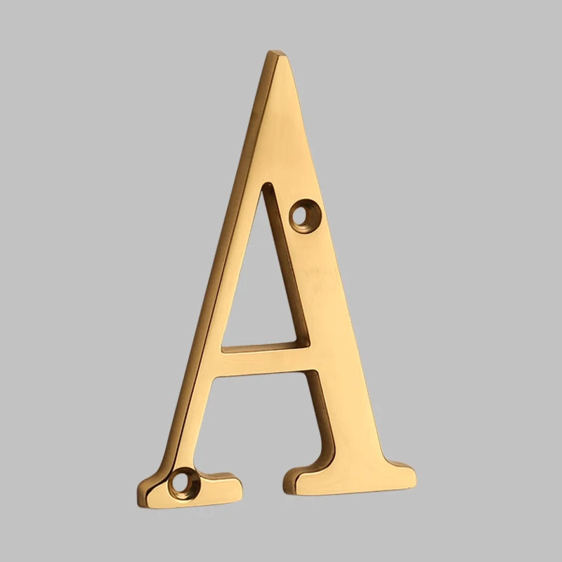 Solid Brass House Numbers — Classic Outdoor Address Digits