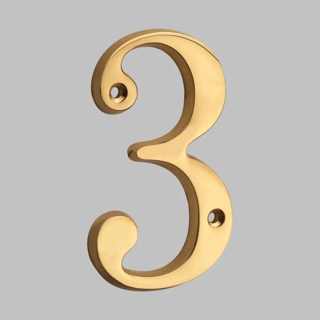 Solid Brass House Numbers — Classic Outdoor Address Digits