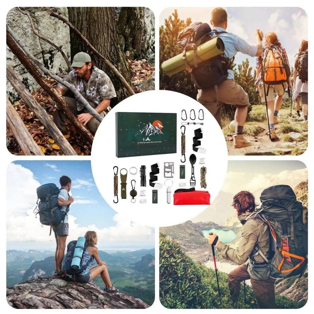 Calendario dell'Avvento TRAILBOX 2025 - 24 strumenti da campeggio per escursioni all'aperto