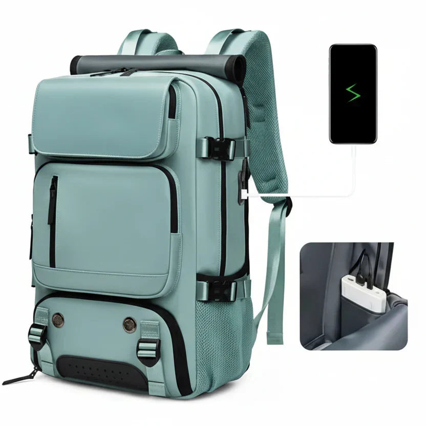 Wodoodporny podróżny plecak kabinowy TRAVELMAX z portem USB
