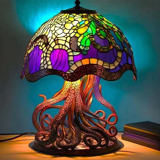 Decorative Stained Glass Table Lamp - Ambient Vibrant Glow