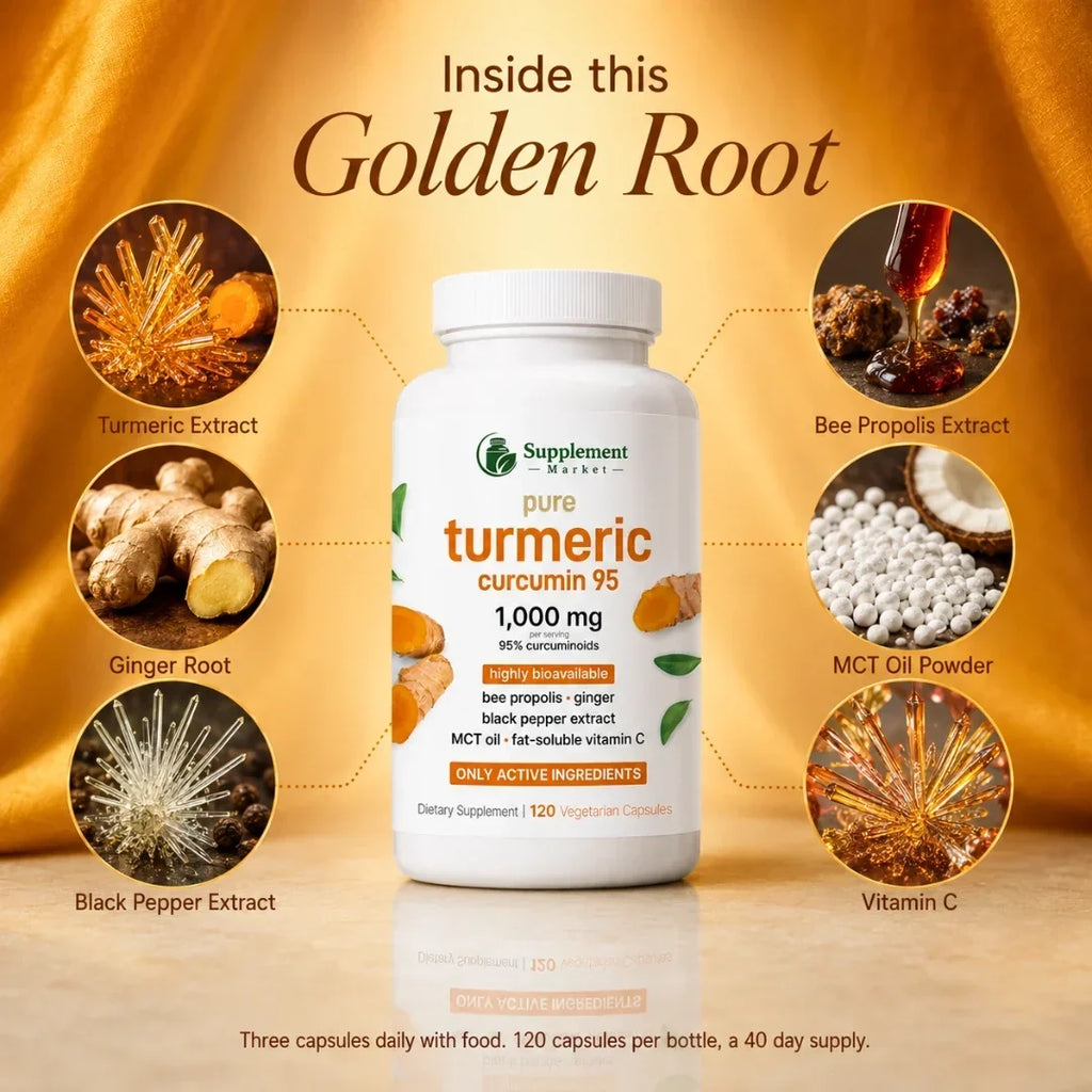 Complexe haut de gamme de curcumine de curcuma - 950mg de curcuminoïdes