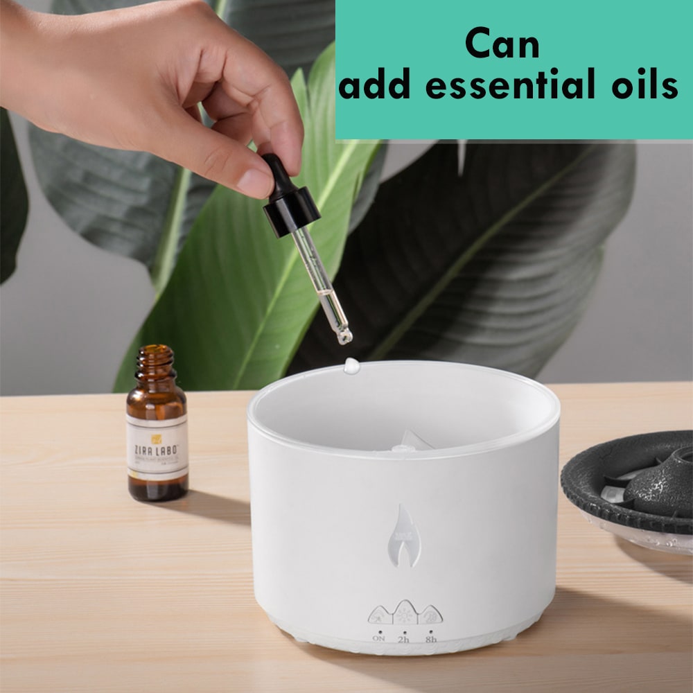 Ultrasonic Essential Oil Diffuser - Flame Light Effects And Jellyfish Mist Mode