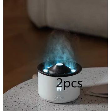 Ultrasonic Essential Oil Diffuser - Flame Light Effects And Jellyfish Mist Mode