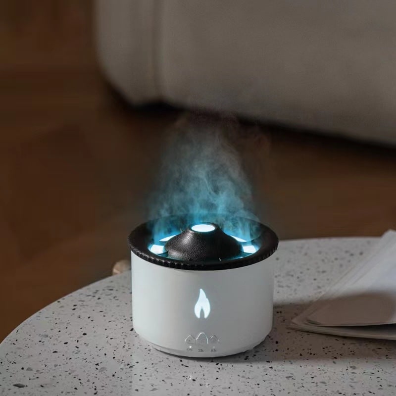 Ultrasonic Essential Oil Diffuser - Flame Light Effects And Jellyfish Mist Mode