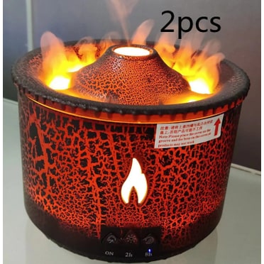 Ultrasonic Essential Oil Diffuser - Flame Light Effects And Jellyfish Mist Mode