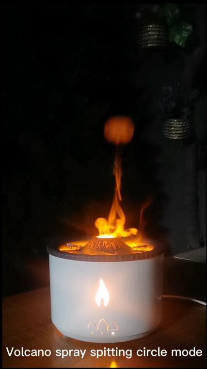 Difuzor ultrasonic de uleiuri esențiale - efecte de lumină tip flacără și mod de pulverizare a ceții tip meduză
